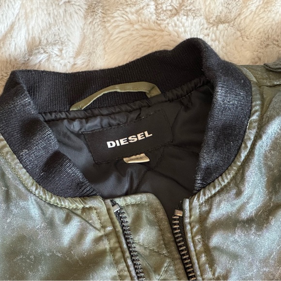 Diesel bomber jacket men’s Green W Silver Flecks - Picture 3 of 4
